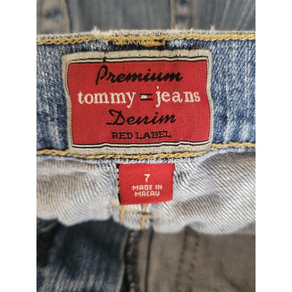 Tommy Jeans Premium Denim Red Label Size 7 Flared Leg Medium Wash - Picture 3 of 10